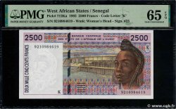 2500 Francs ESTADOS DEL OESTE AFRICANO  1992 P.712Ka FDC
