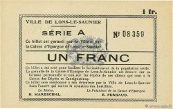1 Franc FRANCE régionalisme et divers Lons-le-Saunier 1915 P.- NEUF