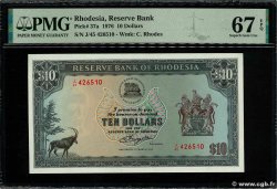 10 Dollars RHODESIA  1976 P.37a UNC