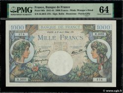 1000 Francs COMMERCE ET INDUSTRIE FRANCIA  1944 F.39.05 q.FDC