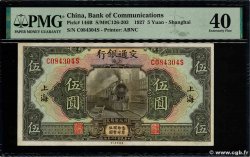 5 Yüan CHINA Shanghai 1927 P.0146B fVZ
