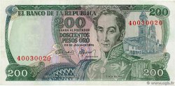 200 Pesos Oro COLOMBIE  1974 P.417a TTB