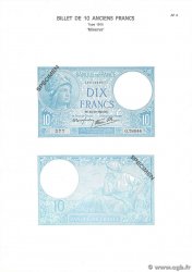 10 Francs MINERVE Planche FRANCIA  1975 F.06pl SC+