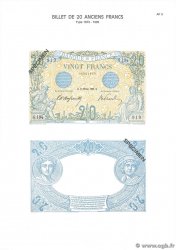 20 Francs BLEU Planche FRANKREICH  1975 F.10pl fST+