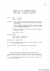 20 Francs TRAVAIL ET SCIENCE Planche FRANCE  1975 F.12pl pr.NEUF