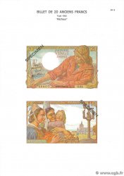 20 Francs PÊCHEUR Planche FRANCIA  1975 F.13pl q.FDC