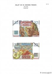 50 Francs LE VERRIER Planche FRANCIA  1975 F.20pl