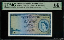 5 Rupees MAURITIUS  1954 P.27 UNC
