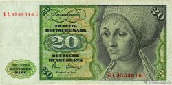 20 Deutsche Mark ALLEMAGNE FÉDÉRALE  1980 P.32d TB