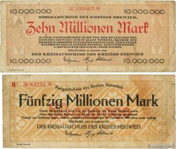 10 et 50 Millions Mark Lot GERMANIA Neuwied 1923  B