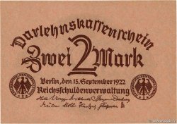 2 Mark ALLEMAGNE  1922 P.062 NEUF