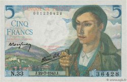 5 Francs BERGER FRANCE  1943 F.05.02