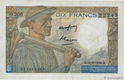 10 Francs MINEUR FRANKREICH  1949 F.08.22a VZ