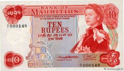 10 Rupees Petit numéro MAURITIUS  1967 P.31a UNC-
