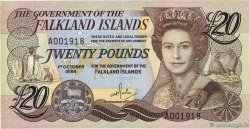 20 Pounds Petit numéro FALKLAND ISLANDS  1984 P.15a VF