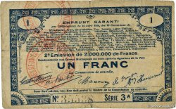 1 Franc FRANCE regionalism and various  1915 JP.62-0062