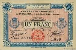 1 Franc FRANCE regionalism and various Moulins et Lapalisse 1916 JP.086.04