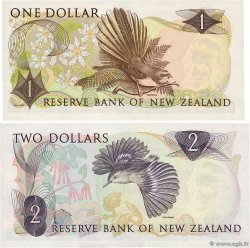 1 et 2 Dollars Lot NOUVELLE-ZÉLANDE  1975 P.163c et P.164c NEUF
