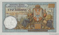 100 Dinara YUGOSLAVIA  1934 P.031 UNC-