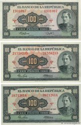 100 Pesos Oro Lot COLOMBIE  1958 P.403a/b/c pr.NEUF