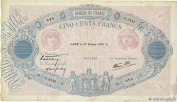 500 Francs BLEU ET ROSE modifié FRANCE  1938 F.31.21 TB