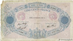 500 Francs BLEU ET ROSE modifié FRANKREICH  1937 F.31.05 SGE