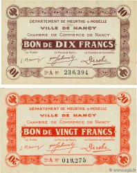 10 et 20 Francs Lot FRANCE Regionalismus und verschiedenen Nancy 1940 BU.56.01 et BU.57.01 VZ+