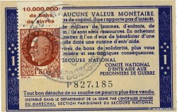 1 Franc BON DE SOLIDARITÉ FRANCE Regionalismus und verschiedenen  1941 KL.02 fST+