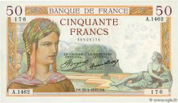 50 Francs CÉRÈS FRANKREICH  1935 F.17.08 fST
