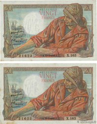 20 Francs PÊCHEUR Consécutifs FRANCE  1948 F.13.12 pr.SPL
