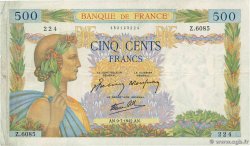 500 Francs LA PAIX FRANCE  1942 F.32.36 TTB