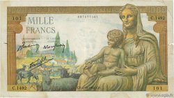 1000 Francs DÉESSE DÉMÉTER FRANCE  1942 F.40.08 TB