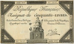 50 Livres FRANCE  1792 Ass.39a