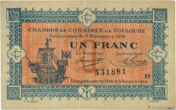 1 Franc FRANCE régionalisme et divers Toulouse 1914 JP.122.14 TTB