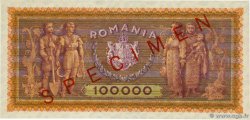 100000 Lei Spécimen ROMANIA  1947 P.059s q.FDC