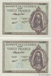 20 Francs Consécutifs ALGERIA  1945 P.092b UNC