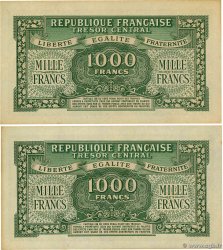 1000 Francs MARIANNE THOMAS DE LA RUE Consécutifs FRANKREICH  1945 VF.13.02 fST+