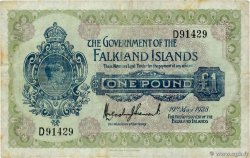 1 Pound ISLAS MALVINAS  1938 P.05 BC+