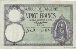 20 Francs ARGELIA  1941 P.078c BC