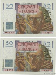 50 Francs LE VERRIER Consécutifs FRANCE  1947 F.20.08 NEUF