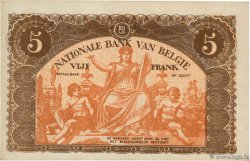 5 Francs BELGIQUE  1919 P.074b TTB+
