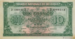 10 Francs - 2 Belgas BELGIUM  1943 P.122 XF+