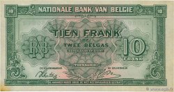 10 Francs - 2 Belgas BÉLGICA  1943 P.122 EBC+