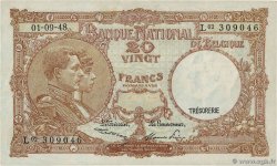 20 Francs BELGIEN  1948 P.116 fVZ