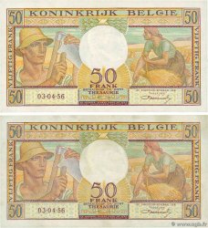 50 Francs Lot BELGIEN  1956 P.133b VZ+