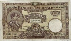 100 Francs BÉLGICA  1927 P.095 MBC