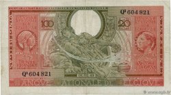 100 Francs - 20 Belgas BELGIQUE  1943 P.123 TTB