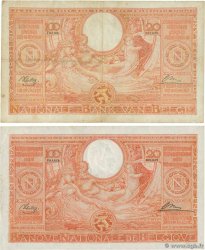 100 Francs - 20 Belgas Lot BELGIEN  1944 P.113-114 fVZ