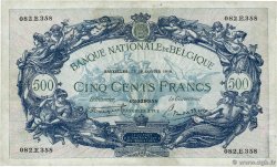 500 Francs BELGIEN  1919 P.072 SS
