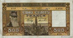 500 Francs BÉLGICA  1945 P.127a MBC